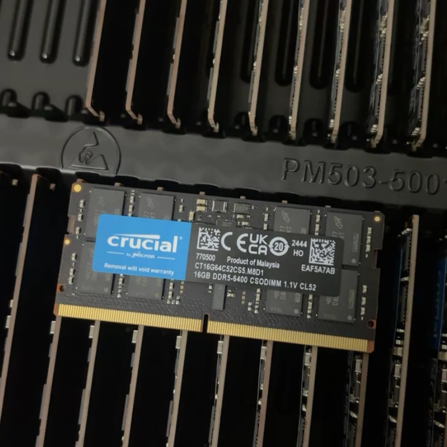 英睿达CT16G64C52CS5 16G DDR5 6400 CSODIMM CL52笔记本内存1.1V