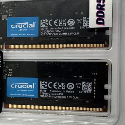 英睿达CT8G56C46U5 8G DDR5-5600MHz UDIMM 1.1V CL46台式机内存