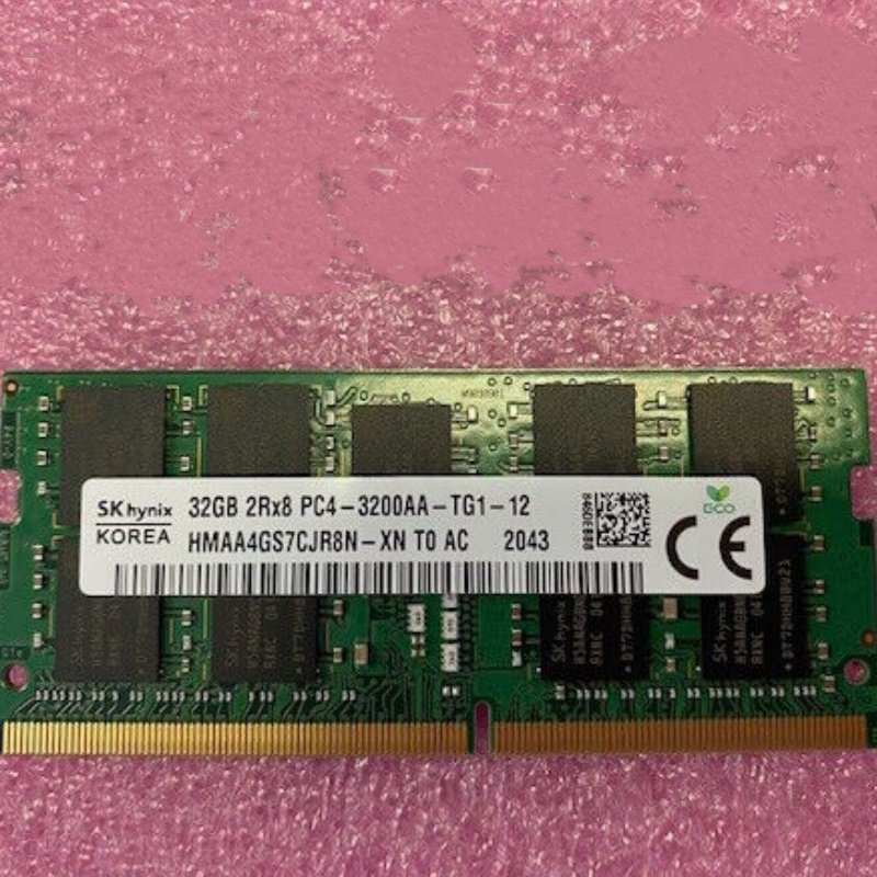 SK海力士现代32G 2RX8 PC4-3200AA-TG1-12 DDR4 ECC 工作站内存条