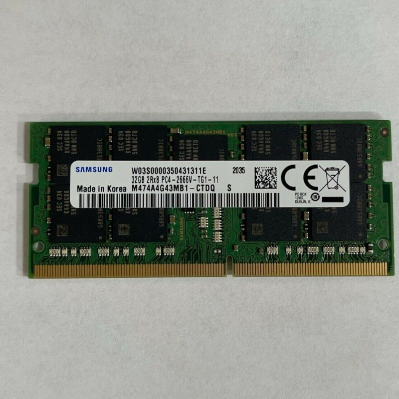 三星原装32G 2666 ECC SODIMM M474A4G43MB1-CTDQ 笔记本内存条
