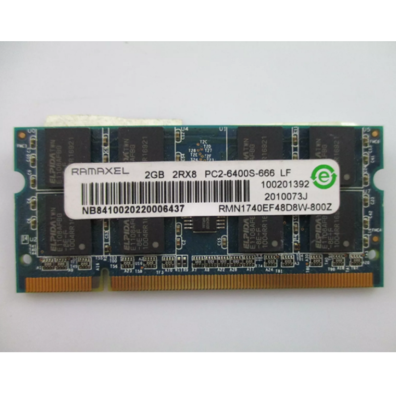 记忆科技2G 2RX8 PC2-6400S-666 LF DDR2 800MHz笔记本电脑内存卡