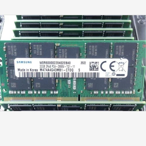 三星32G 2RX8 PC4-2666V-TG1-11 DDR4 2667 ECC SODIMM工作站内存