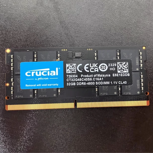 英睿达CT32G48C40S5 32G DDR5-4800 SODIMM 1.1V CL40笔记本内存