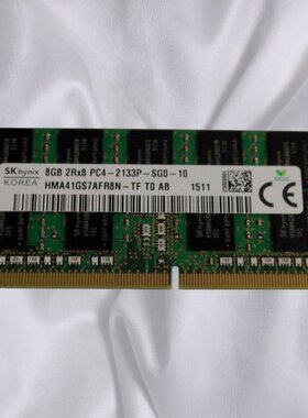 SK海力士8G 2RX8 PC4-2133P-SG0-10 ECC SODIMM HMA41GS7AFR8N-TF