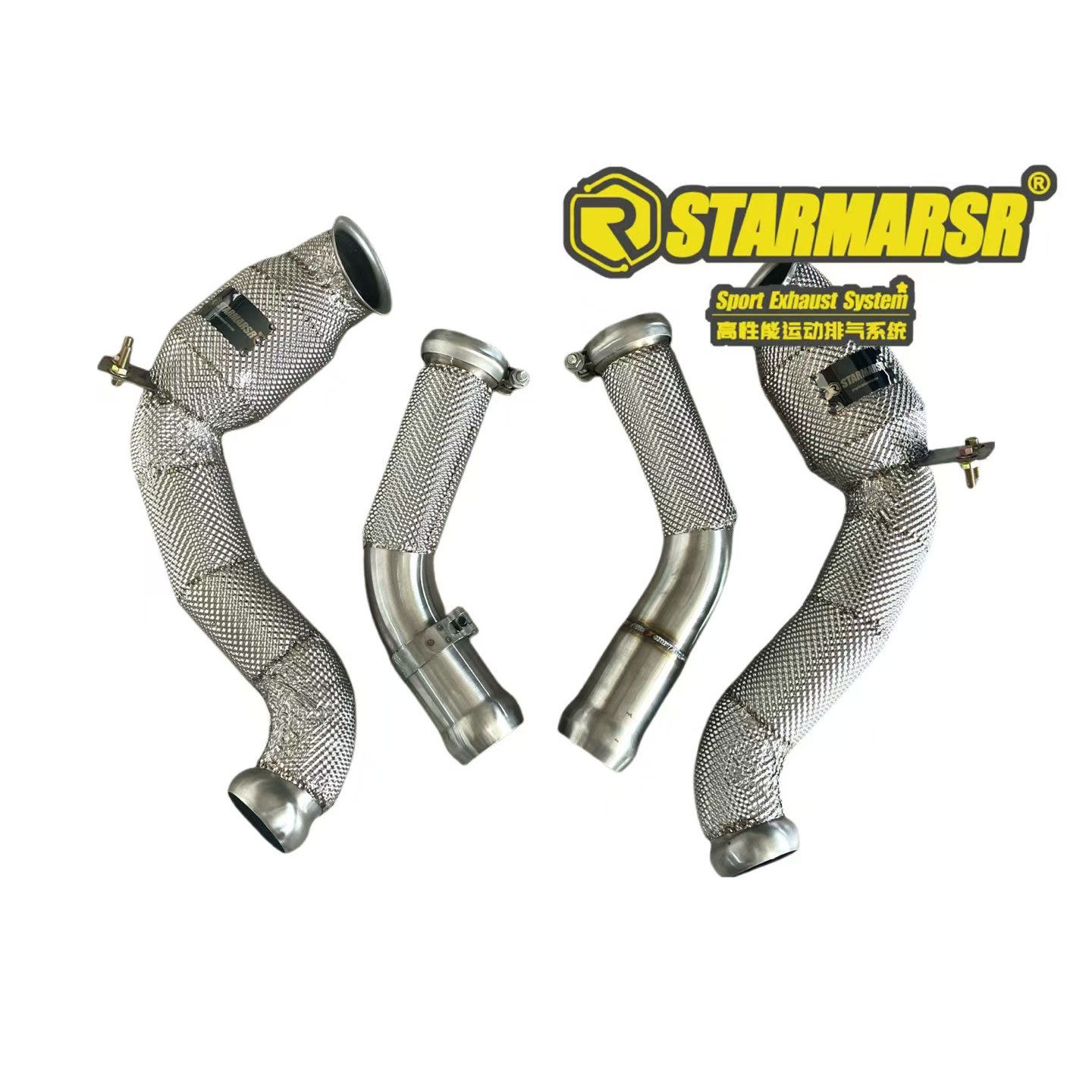 STARMARSR适用W205奔驰C63AMG改装直通隔热三元头段运动声浪排气