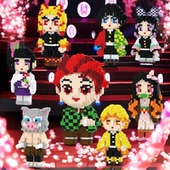 鬼灭之刃乐积木高炭治郎拼装 义勇微小颗粒祢豆子善逸成人拼图玩具