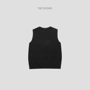 THESOONG/早春新款羊羊绒羊毛细腻针织极简层次感马甲毛衣女8518