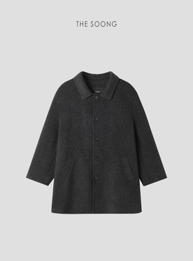 THESOONG/秋冬经典100%纯羊毛手工挑缝强宿女士双面毛呢外套7652