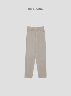 THESOONG/可持续丹宁 超薄中腰无弹重工酵洗拉链款九分烟管牛仔裤