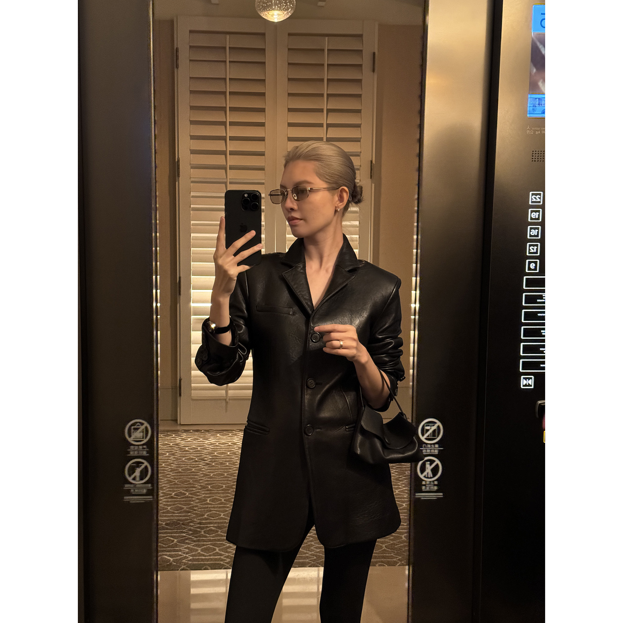 THESOONG/新西兰进口羊皮铜氨立裁筋骨感女士皮衣外套8774