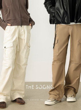 THESOONG/重磅复古工装裤女直筒小个子酷飒风徒步登山秋HWKZ7514