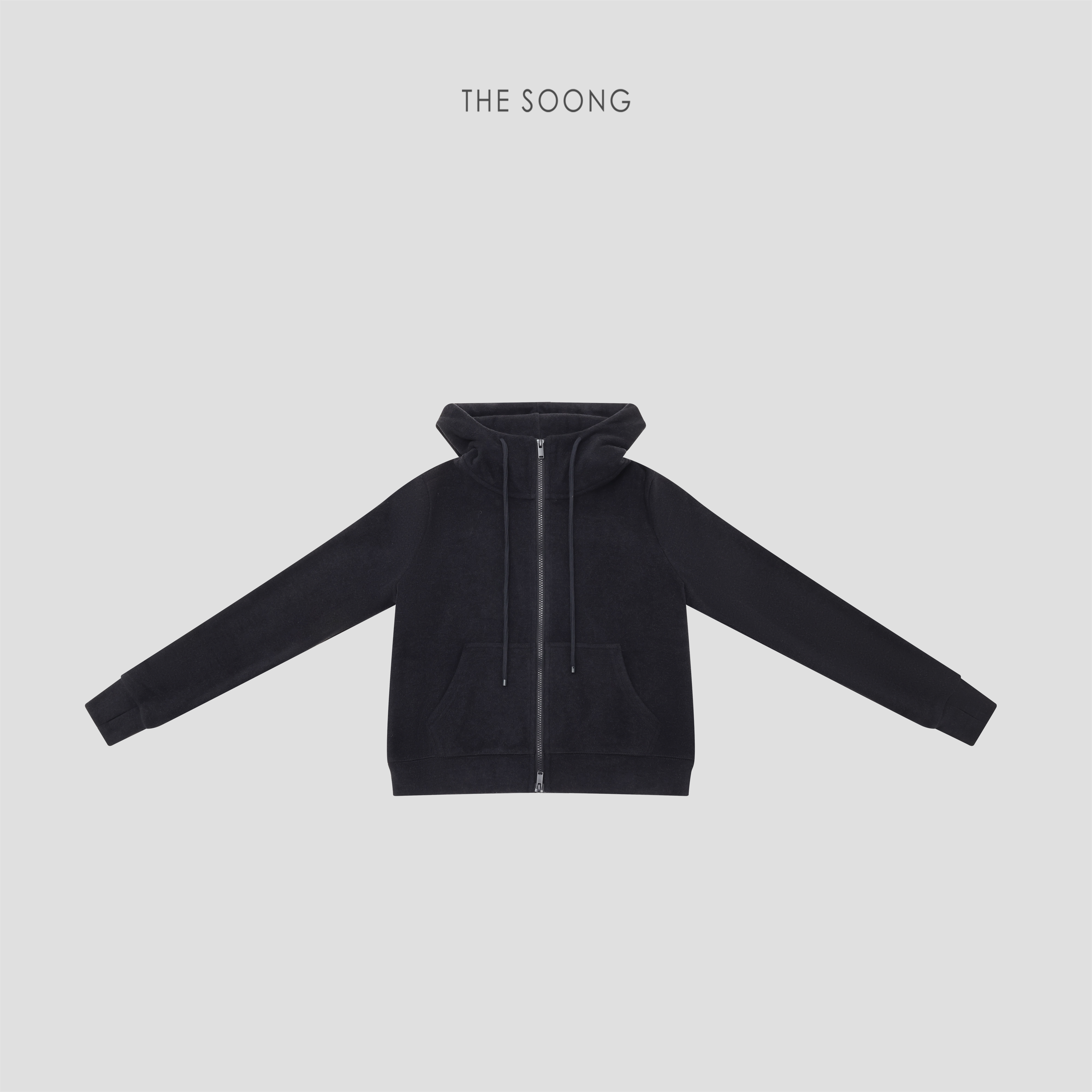 秋冬加厚双拉链连帽卫衣外套