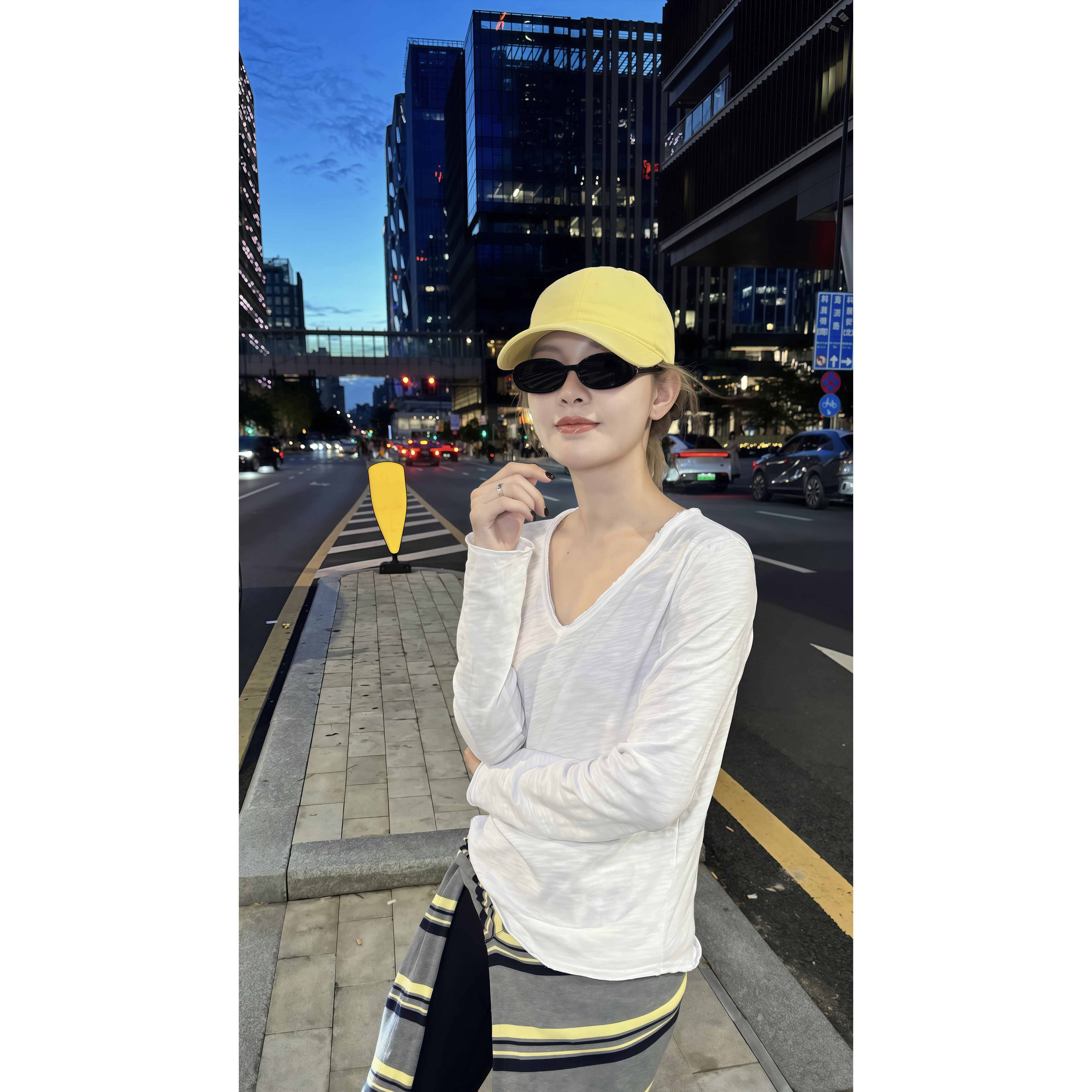 THESOONG/雪绒 早秋新款纯棉磨毛软糯V领长袖打底衫上衣女9047