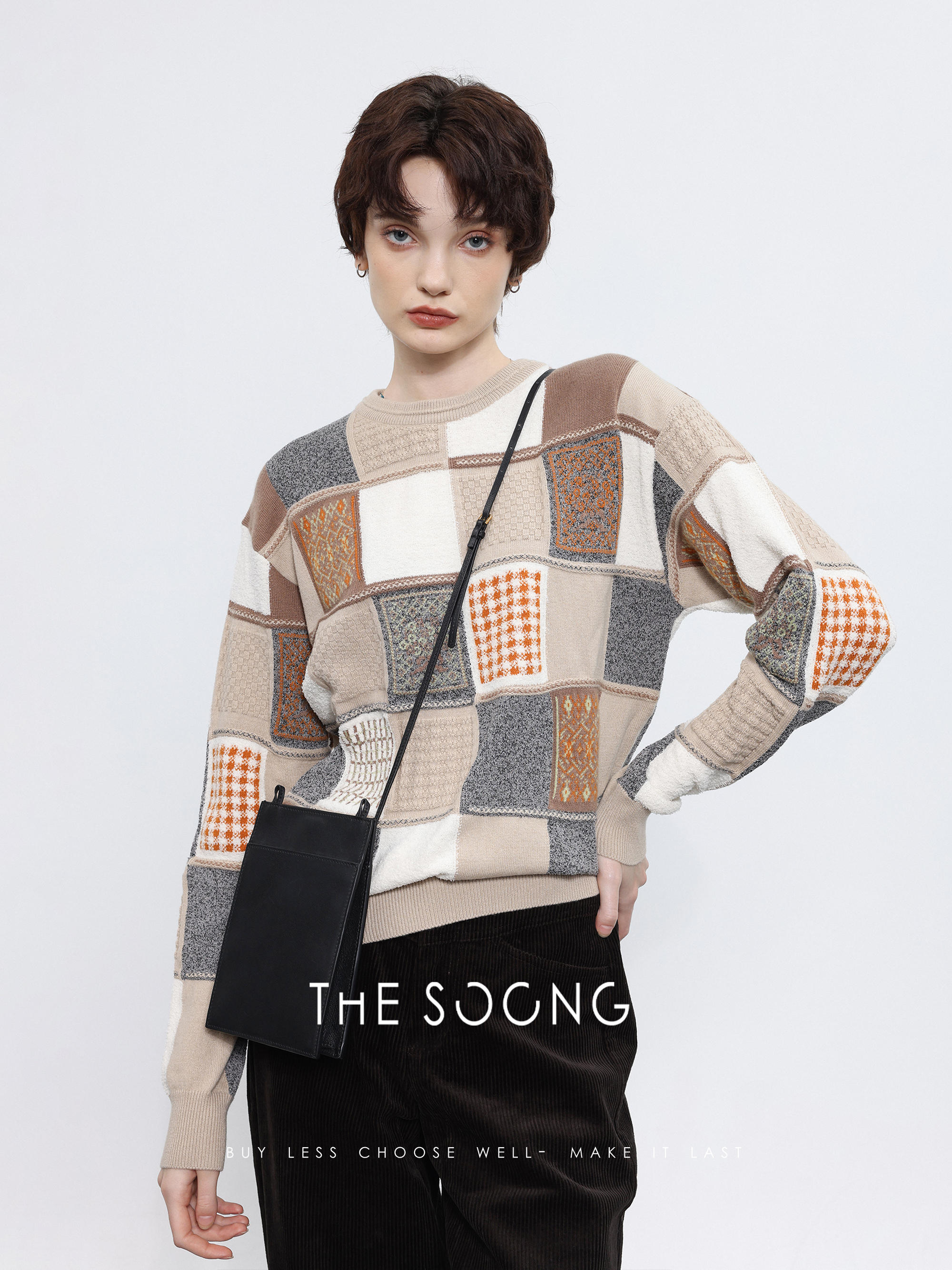 THESOONG100%羊毛设计感毛衣