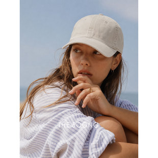 THESOONG/夏季100%精梳棉水洗复古做旧女士老钱风鸭舌帽9241