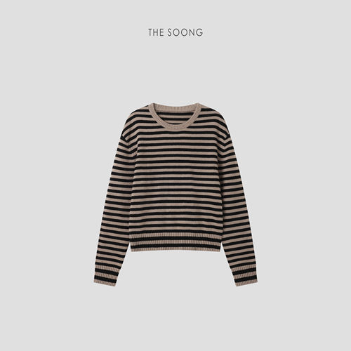 100%绵羊毛松弛感圆领毛衣