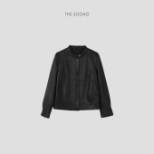 正肩皮衣外套 土耳其山羊皮黑色复古无垫肩修身 THESOONG 英伦风情