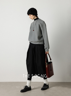 THESOONG/廓形花苞裙 100%匹马棉酵洗加软舒适百搭半身裙5374