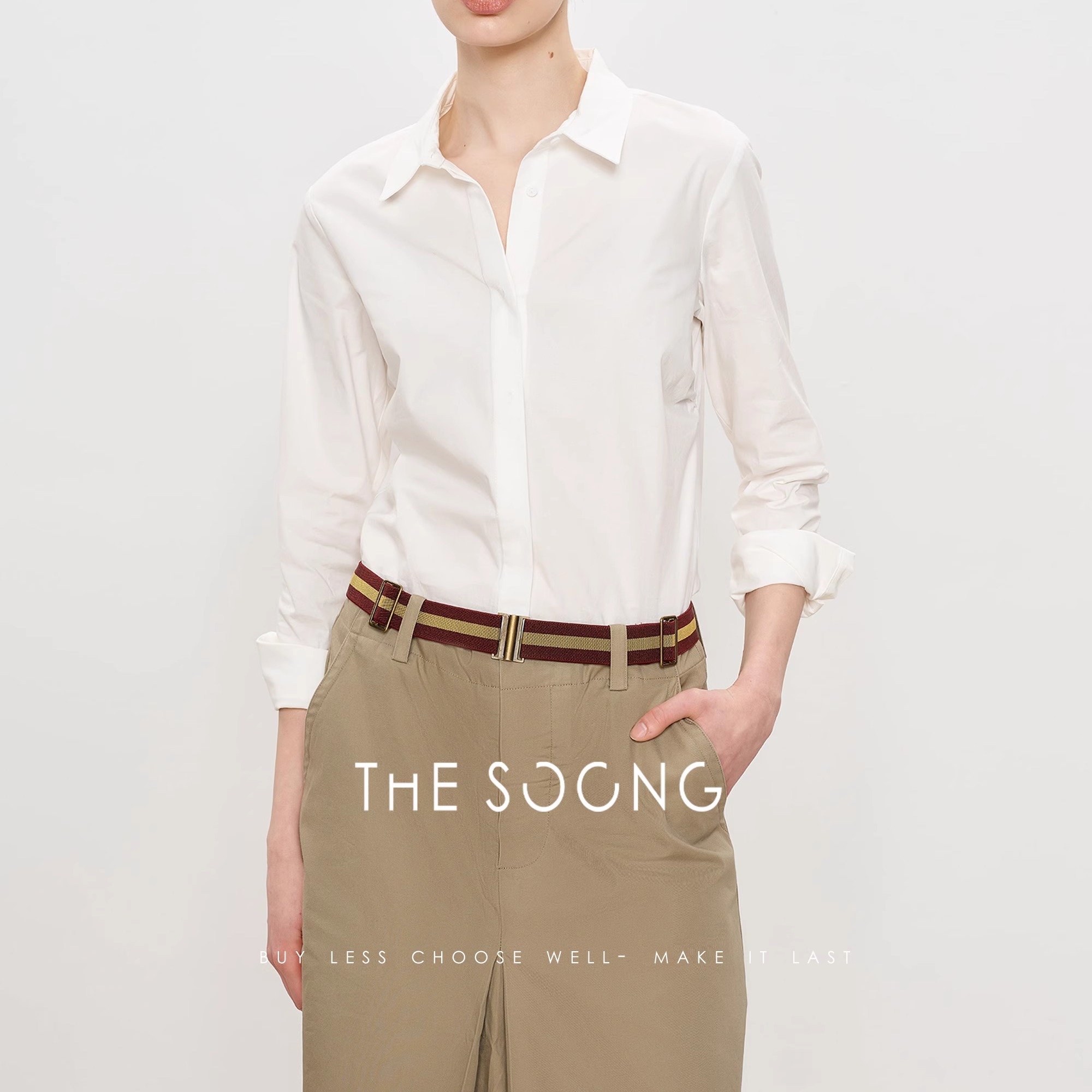 THESOONG缎面连体衬衫