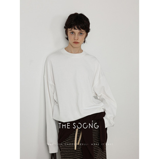 THESOONG 圆领T恤保暖舒适打底卫衣女 40支糯米绒简约百搭基础款