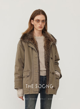 THESOONG/貂裘暖意 90白鹅绒秋冬锁温毛领羽绒服外套女8214