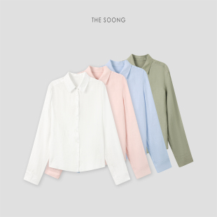 翻领衬衫 100%亚麻天然肌理线条感薄款 女夏8846 静奢凉感 THESOONG