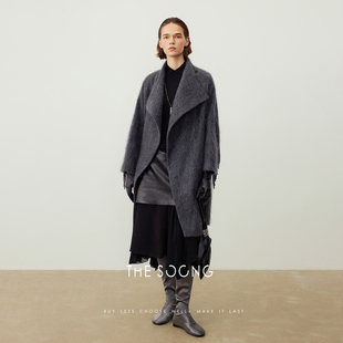 气质流苏7588 羊毛大衣女长款 THESOONG 山羊绒外套女秋冬2025新款