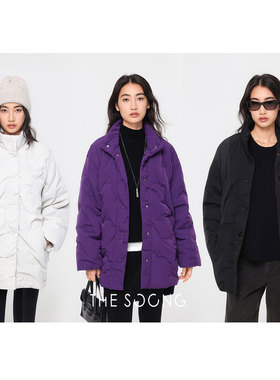 THESOONG/立体廓形 轻暖三合一珩绣防泼水廓形立领棉服外套女7550