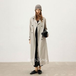 领长款 纯天然亚麻静奢肤感西装 风衣外套女7193 优雅自洽 THESOONG