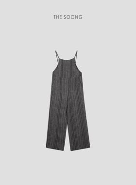 THESOONG/夏日时髦精 亚麻凉感松弛肌理感背带裤吊带连体裤女4492