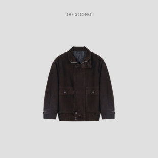 THESOONG 极简高奢羊皮翻领松弛感皮衣外套 姗姗来迟