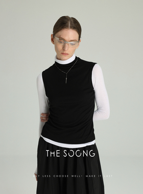 THESOONG/至简时刻 春夏针织高领马甲背心舒适无袖上衣女6491