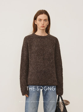 THESOONG/奢感腔调秋冬羊驼毛保暖绒面松弛感女士圆领毛衣7933
