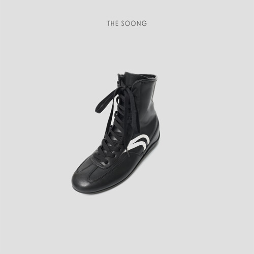 THESOONG/拳击靴 经典牛皮精工缝线柔软百搭高筒德训靴7688
