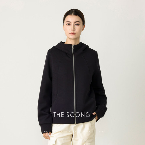 双面空气层卫衣羽绒服外套女