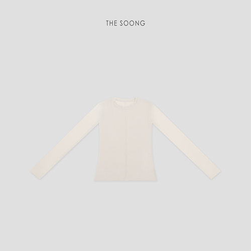 THESOONG/粼粼衫 匠心密缝12针银丝混纺弹力圆领长袖打底衫8706