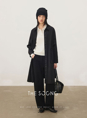 THESOONG/妙感轻盈 100%甄选高支棉廓形时装女士薄款风衣外套4021