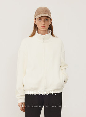 THESOONG/极简时刻 秋冬新款经典柔糯元宝针一体绒布立领外套8036