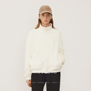 THESOONG/极简时刻 秋冬新款经典柔糯元宝针一体绒布立领外套8036