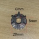 电锯链轮电链锯链轮6齿链轮6寸8寸单手锯链轮迷你锯链轮德力西