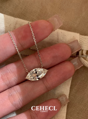 4克拉马眼钻项链女s925银老钱风