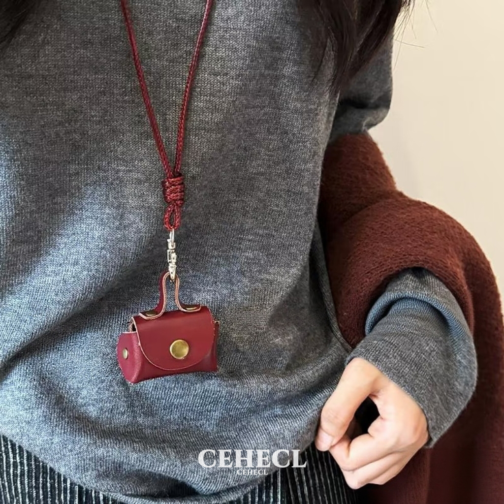 复古皮质耳机套挂件项链零钱收纳