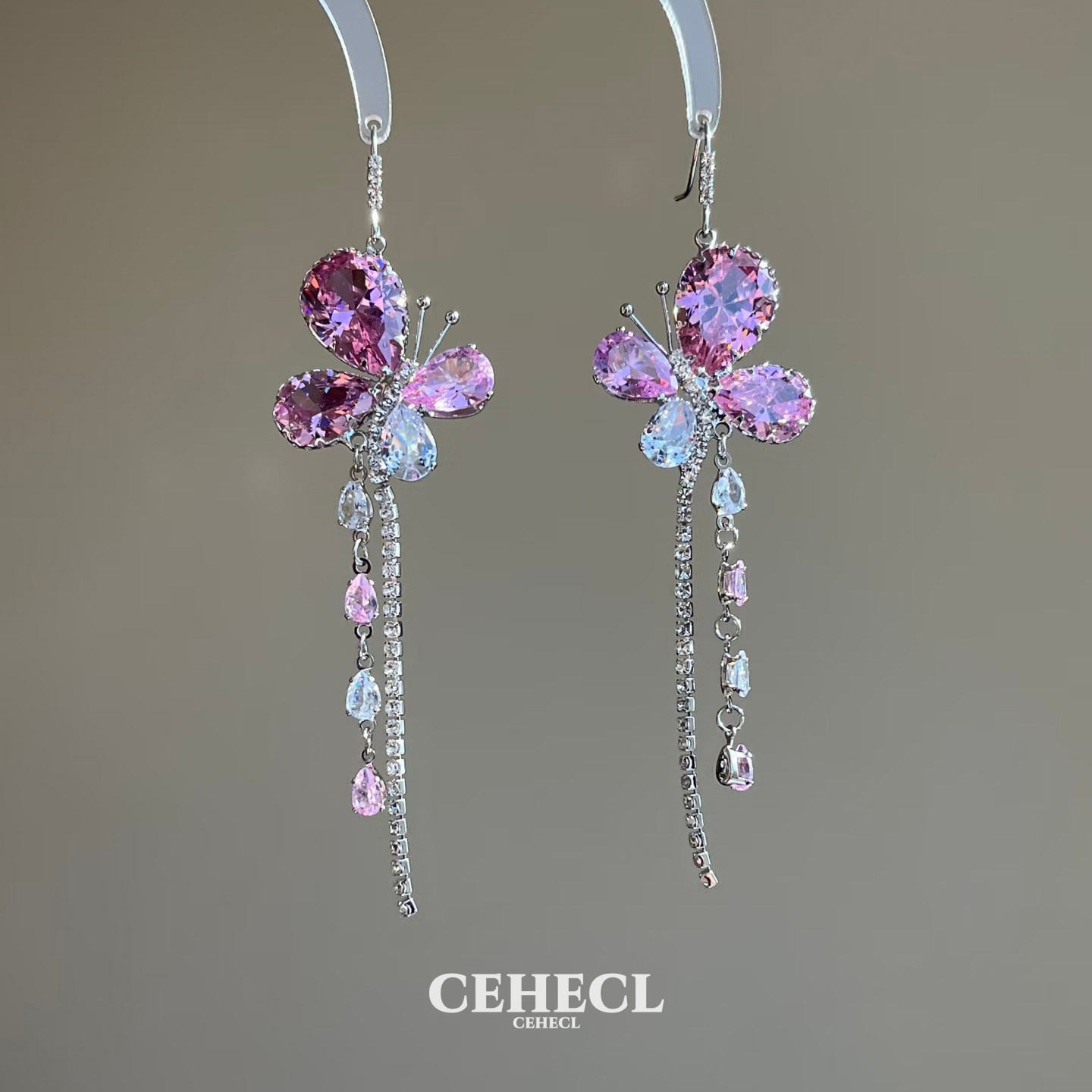 樱花盛开蝴蝶仙子流苏耳环女高品质锆石耳饰2026新款气质晚宴耳坠,饰品/流行首饰/时尚饰品新,耳钉,淘宝优惠券,粉丝福利购,淘宝优惠卷