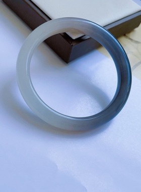 天然和田玉紫白半山半水手镯 生日礼物 和田玉镯 DH230815