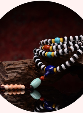 宽线一线药师珠玛瑙佛珠手链