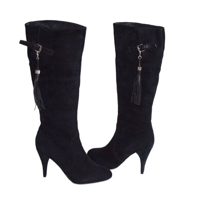 里外全皮高筒羊绒侧拉链流苏