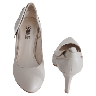 高跟羊浅口圆头皮时尚女单鞋浅灰色真皮女鞋处理拍照用鞋1108801