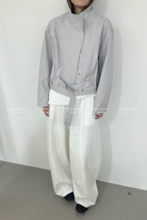 百搭立领排扣短款 韩版 外套女休闲系带小个子夹克上衣 新款 1602春季