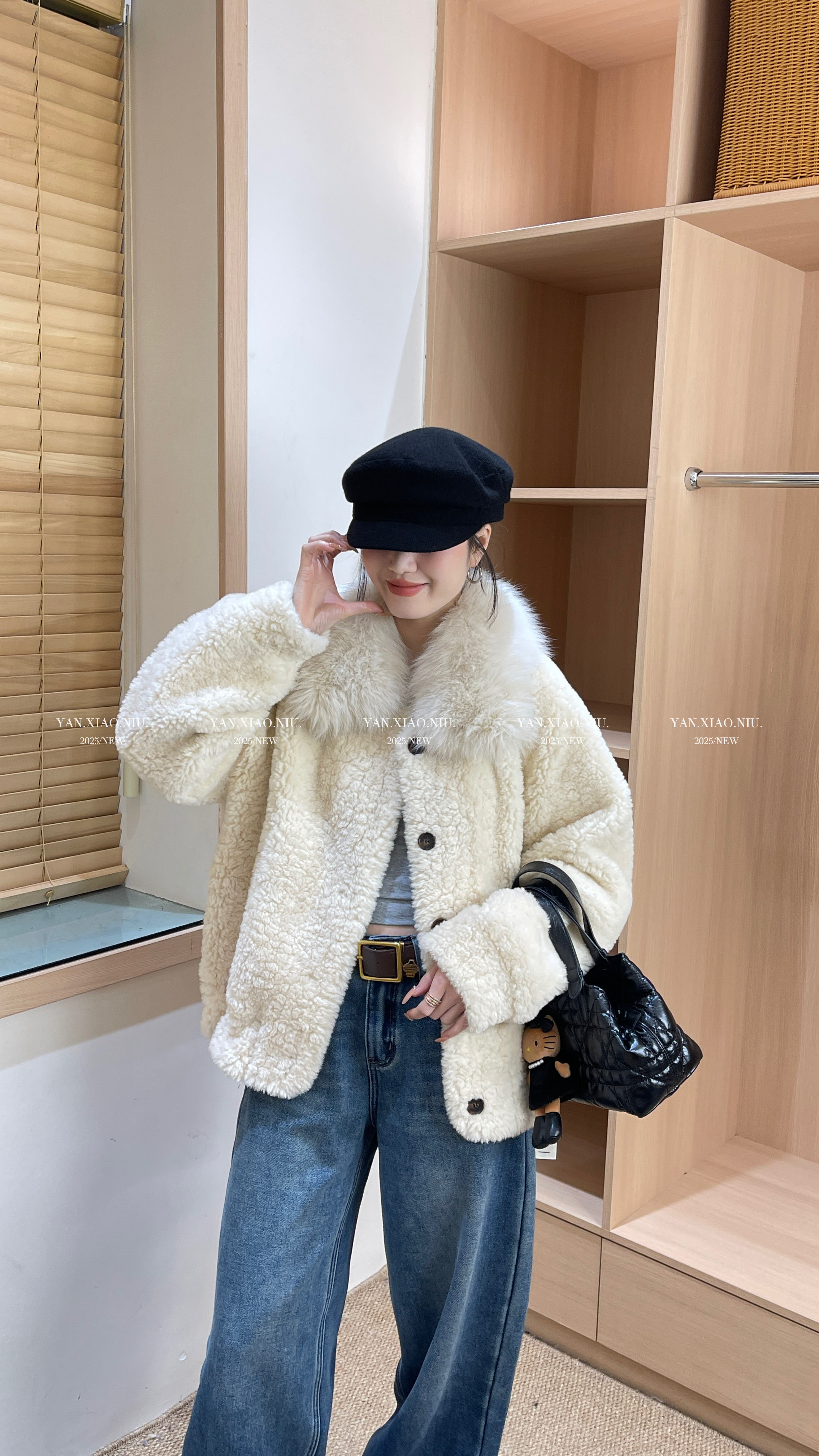 66106冬季韩版气质百搭真毛领宽松显瘦羊羔毛皮毛一体休闲外套女,女装/女士精品,短外套,淘宝优惠券,粉丝福利购,淘宝优惠卷