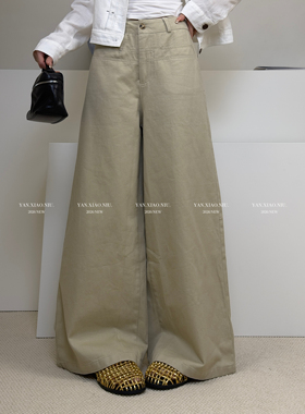 5875春夏新款韩版时尚气质百搭高腰显瘦直筒阔腿裤简约休闲裤女潮